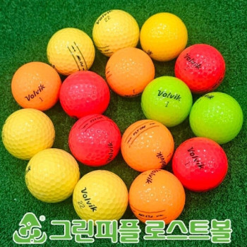 볼빅 플라이 온(FLY ON) 유광 컬러혼합 2피스 A급 로스트볼 16개